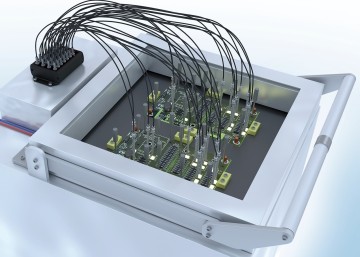Testowanie diodami LED zespołów elektronicznych podczas testów w obwodzie drukowanym